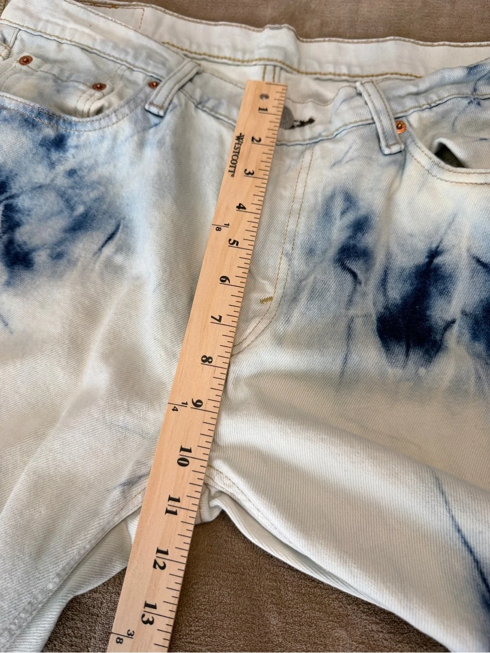 Levi’s 541 Athletic Fit Taper Tie Dye Blue White Jeans Streetwear Grunge Sz32/32